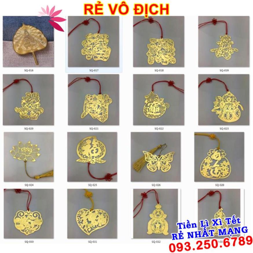 Lá bồ đề quan âm may mắn tài lộc bình an màu vàng, bằng kim loại