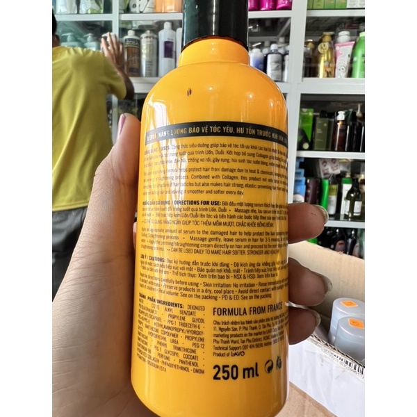 Sirum năng lượng phục hồi lavox 250ml ,bảo vệ tóc yếu hư tổn trước khi u ấn duỗi nhuộm chống khô sơ trẻ ngọn giá siêu mê