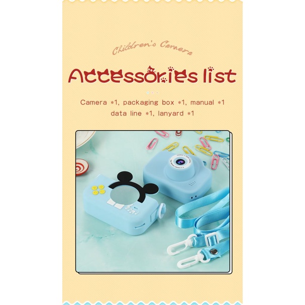 Camera kỹ thuật số 720P 10MP tích hợp sạc USB cho bé
 | BigBuy360 - bigbuy360.vn