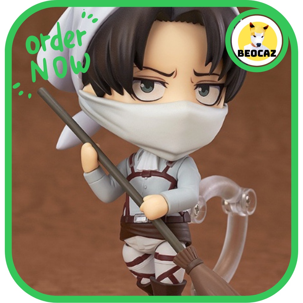 [Full Box] Mô hình chibi Levi Ackerman dọn dẹp dễ thương 417 kèm phụ kiện bền màu an toàn Attack On Titan