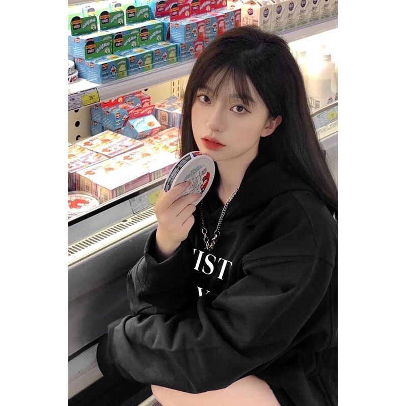 NRVP Áo Khoác Hoodie Tay Dài Dáng Rộng In Họa Tiết Phong Cách Hàn Quốc Dành Cho Nam Nữ