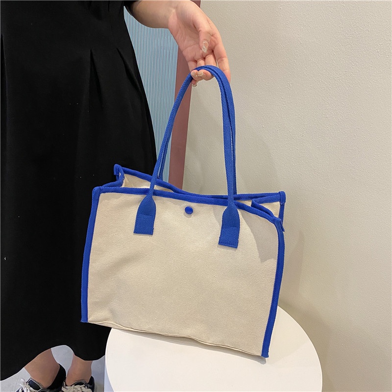 Túi Xách canvas Màu Sắc Tương Phản Thời Trang Cho Nữ