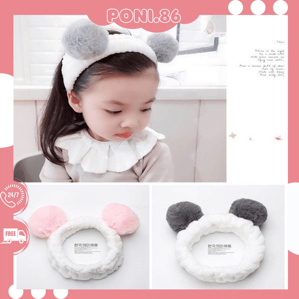 Băng Đô cài tóc tai gấu bằng bông mịn, Băng đô hình cá phong cách Hàn Quốc cho nữ