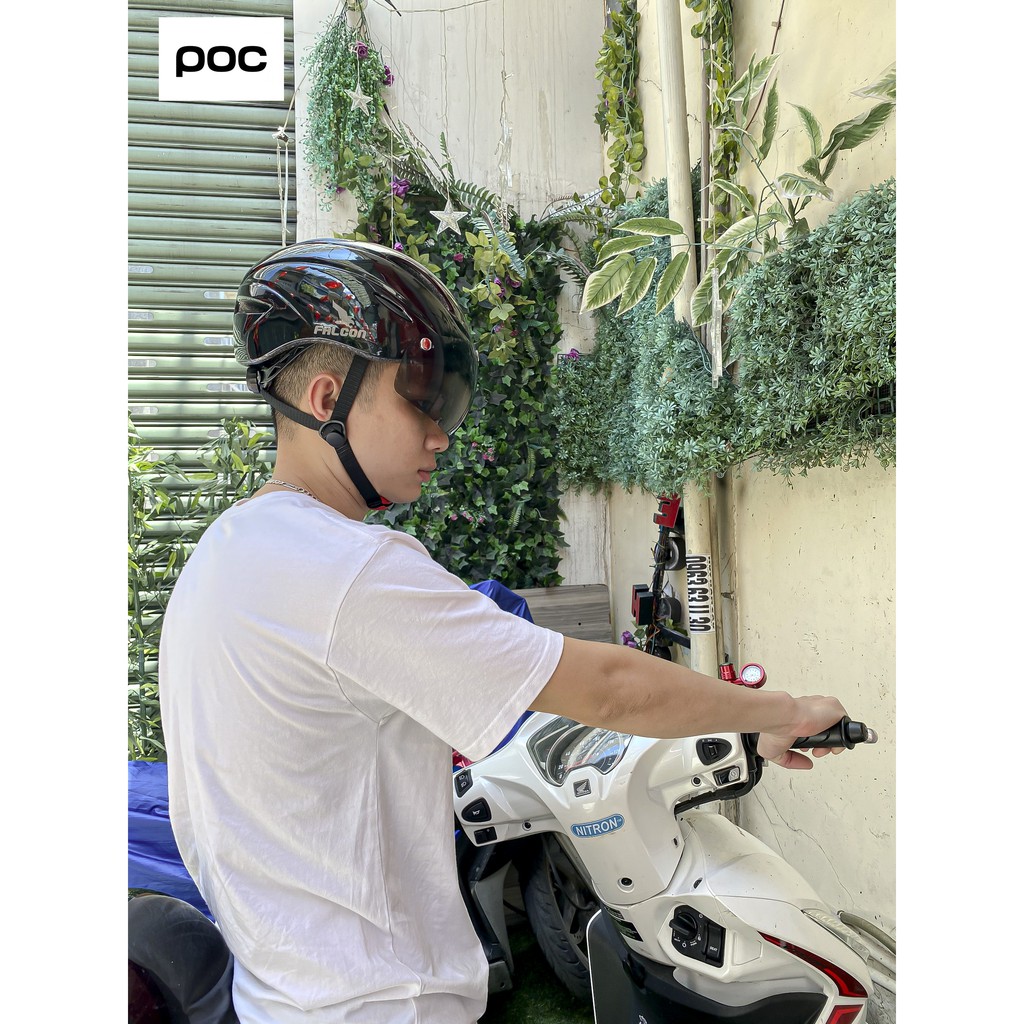 NÓN BẢO HIỂM POC FALCON CITY MÀU ĐEN BÓNG TẶNG TÚI