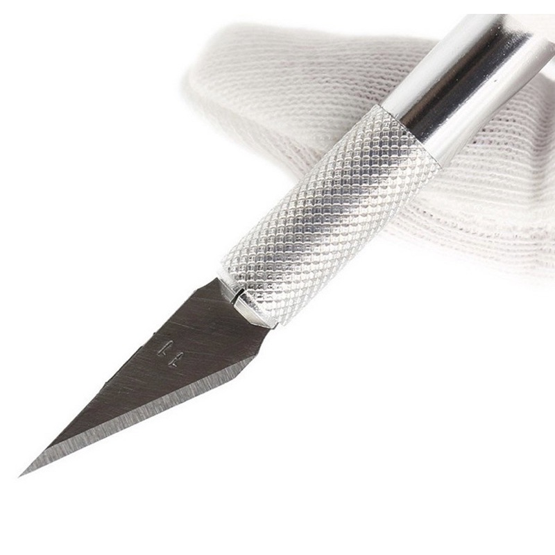 Dao Cắt Bột Nail chuyên dụng -Dao cắt bột nail inox tặng kèm 5 lưỡi dao thay thế