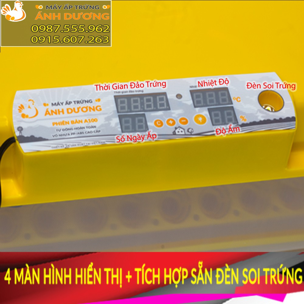 Máy Ấp Trứng Ánh Dương A100 - Ấp Tự Động 54 Quả - Lắp Đặt Sẵn - Tự Động Hoàn Toàn