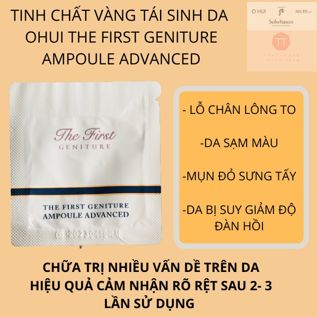 ( 10 )Gói Tinh Chất Vàng Ohui The First Geniture Ampoule 24k Dưỡng Da Khỏe Đẹp Sample Dùng Thử