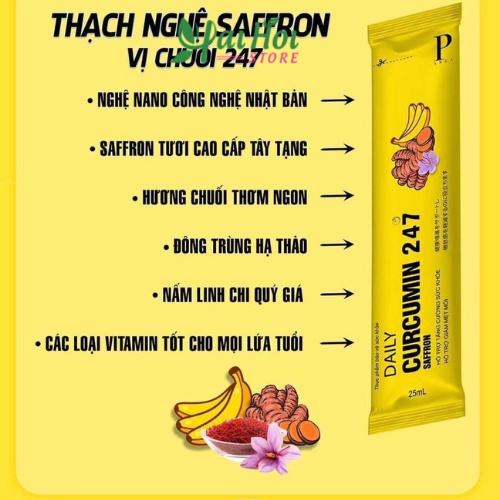 Thạch Nghệ Saffron Vị Chuối 247 Nano Japan