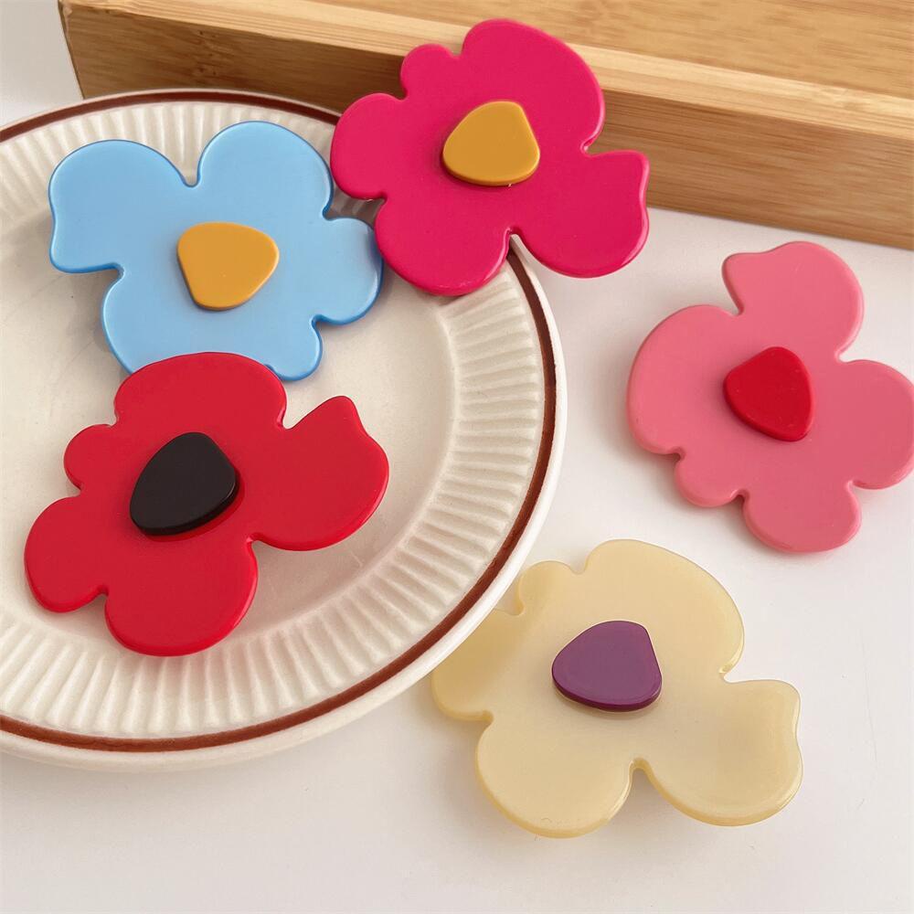 JARRED Kẹp Tóc Đính Hạt Nhựa Resin Phong Cách Vintage Dễ Thương Cho Nữ