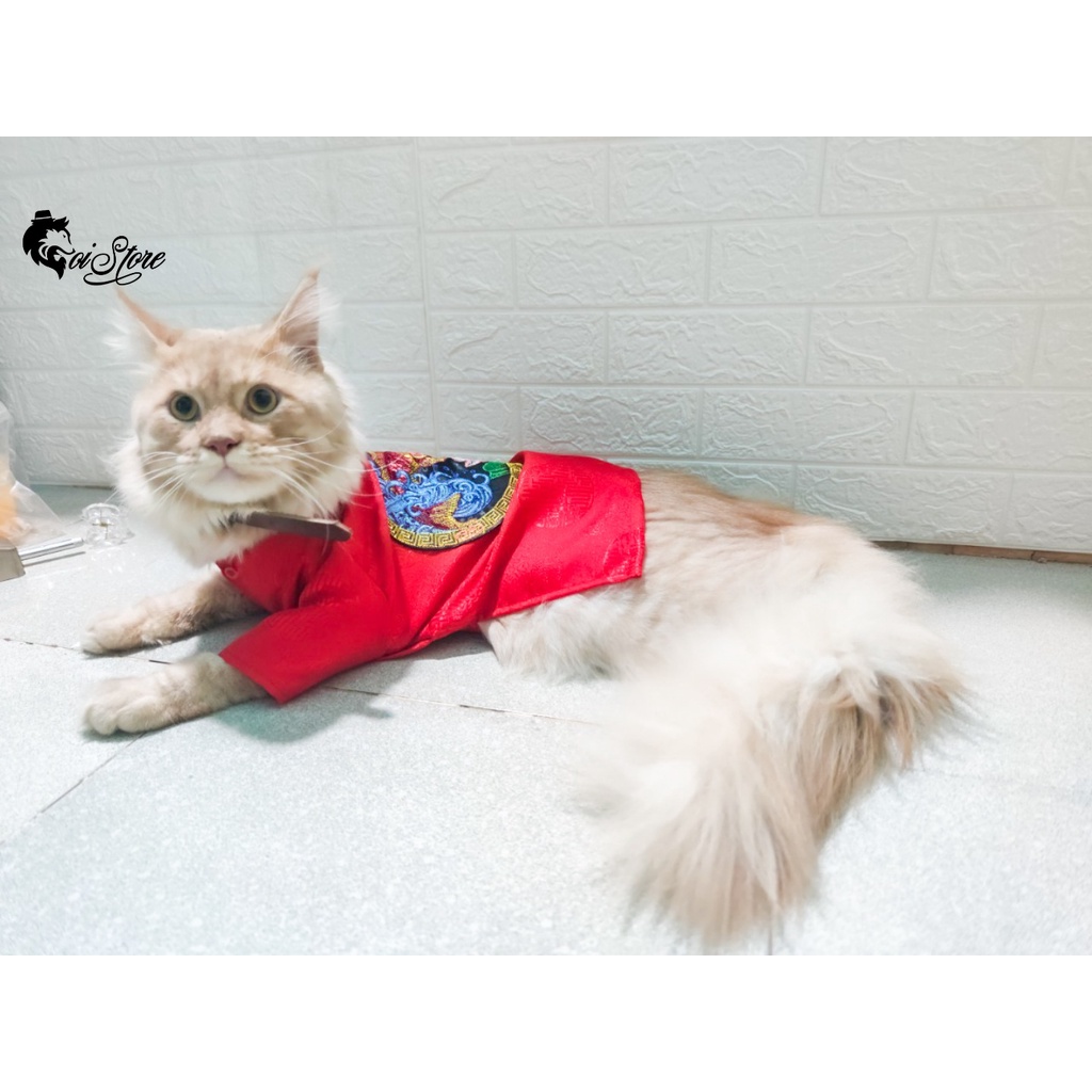 Áo dài 1-25kg Tết chó mèo, pets cưng gấm thêu