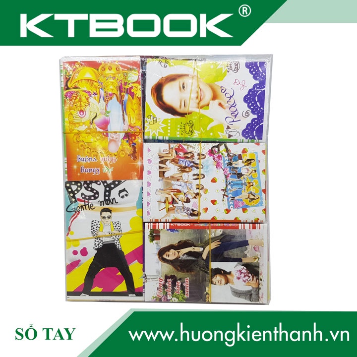 Sổ tay ghi chép KTBOOK size A7 giá rẻ bìa giấy hình - ruột giấy caro