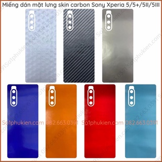 Miếng dán mặt lưng kèm cam skin carbon sony xperia 5 / 5+ / 5 ii / 5 iii