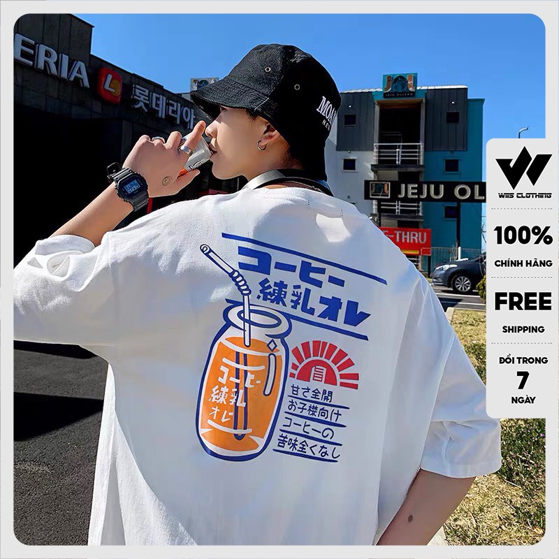 Áo thun tay lỡ WIIS phông unisex form rộng Vitamin C thời trang nam nữ oversize