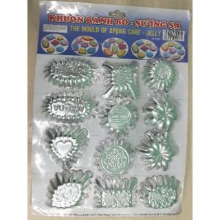 Bộ 12 khuôn làm bánh bò / da lợn /rau câu 12 mẫu