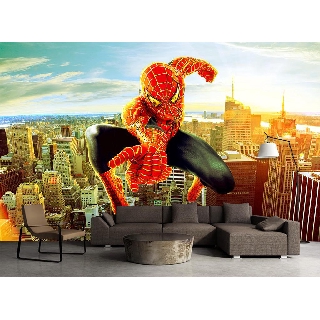 Tranh dán tường 3D VTC Hình nghệ thuật siêu nhân trang trí cho bé UD1254 kim sa