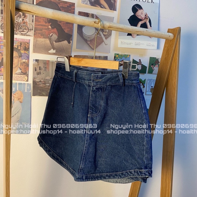 Chân váy jeans xanh vạt bầu siêu đẹp