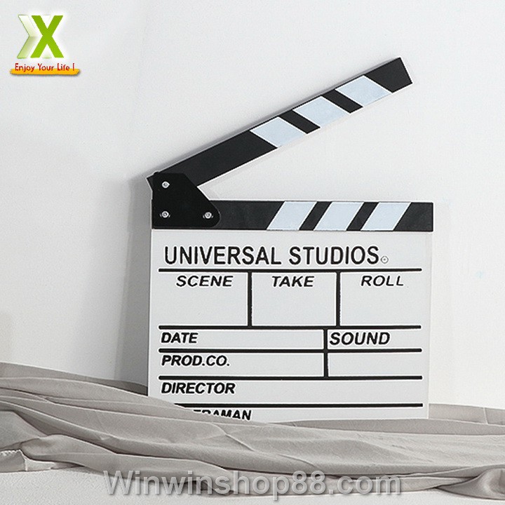 Bảng clapper board quay phim màu trắng loại lớn 30 x 27 cm - Do_luu_niem