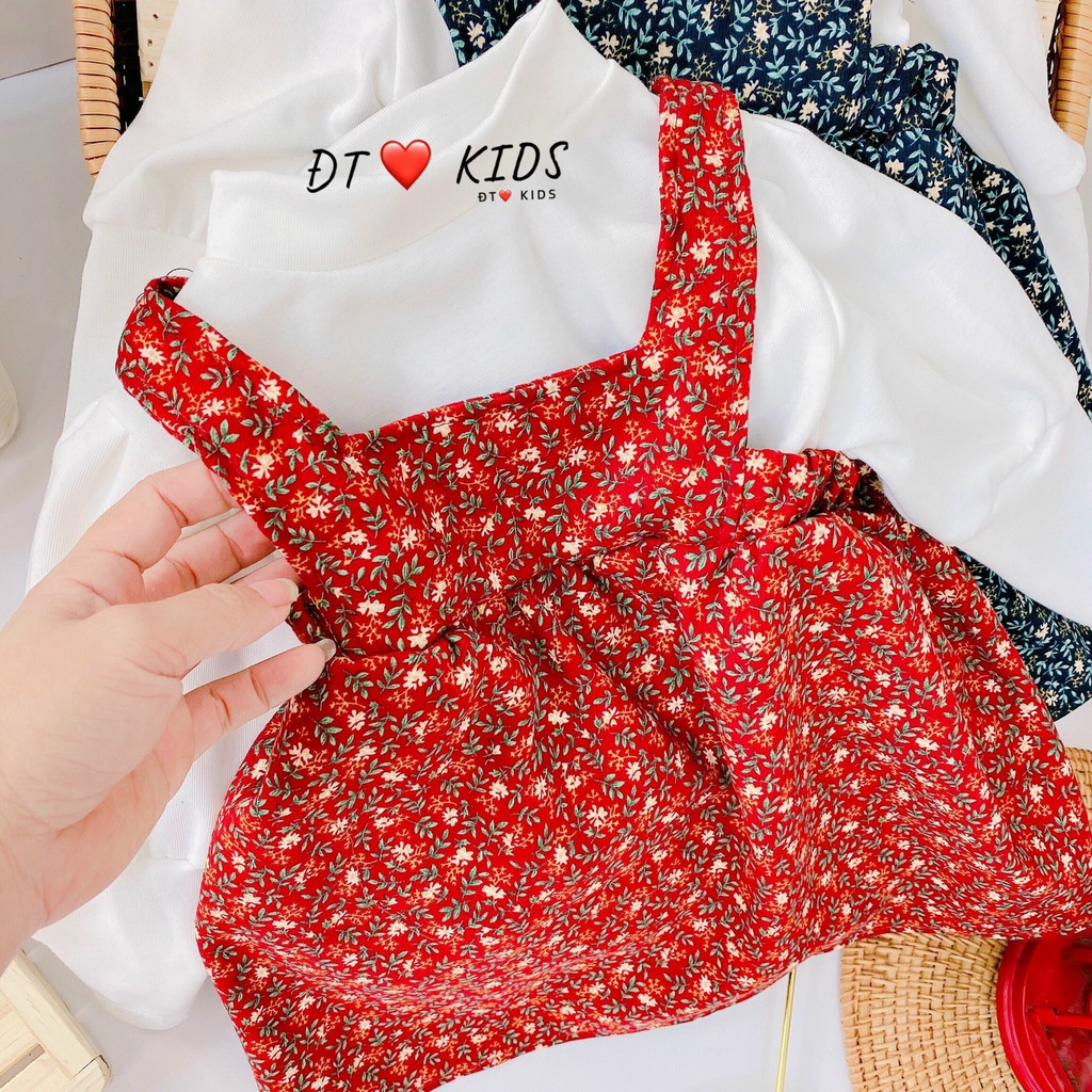 Set Váy Yếm Cho Bé - Set Yếm Váy Áo Cotton Tay Bồng - Yếm Thu Đông Siêu Đẹp, Ấm Cho Bé 8-18kg - N&D Kids