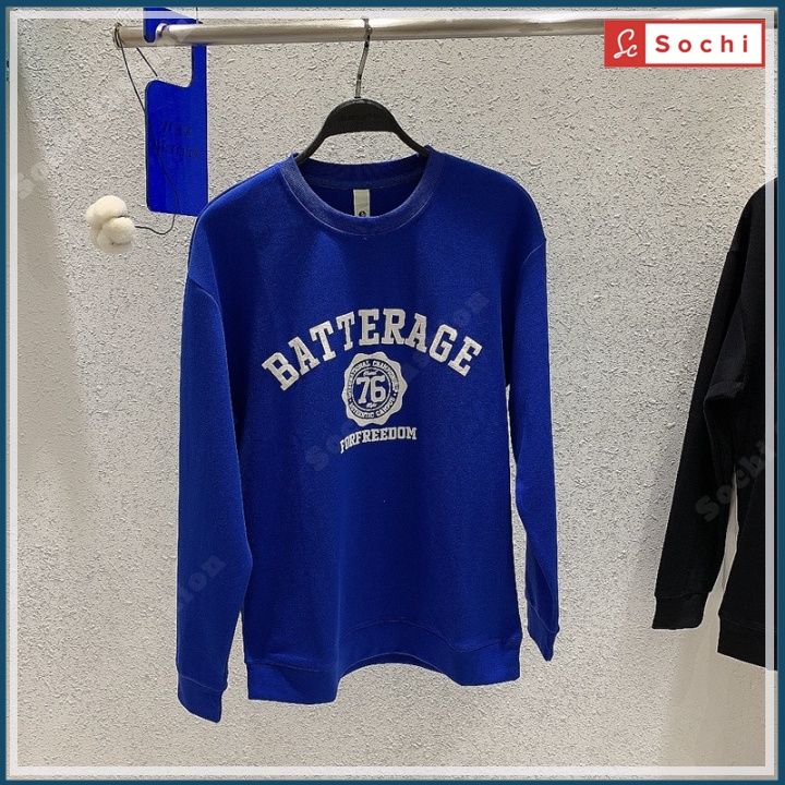 Áo nỉ sweater unisex, áo giữ nhiệt cổ tròn phong cách cá tính in Battergare mã SW695