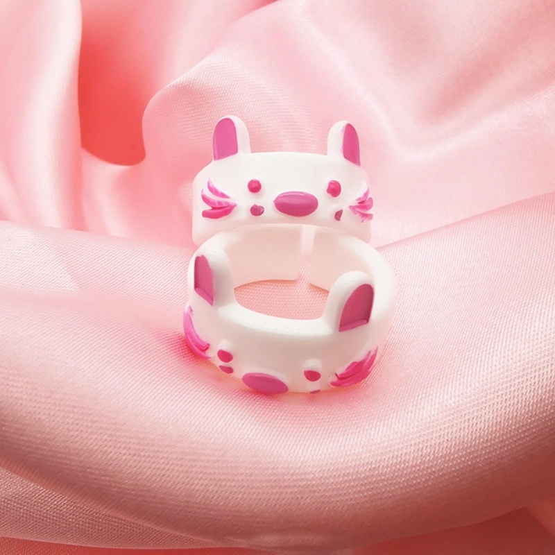 Nhẫn Nhựa Resin Gọn Nhẹ Hình Thỏ Nhiều Màu Dễ Thương Cho Nữ