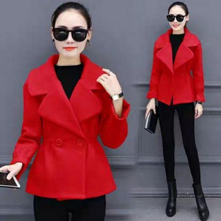 Áo dạ nữ ngắn dài tay thời trang thu đông 2019 hàng Quảng Châu