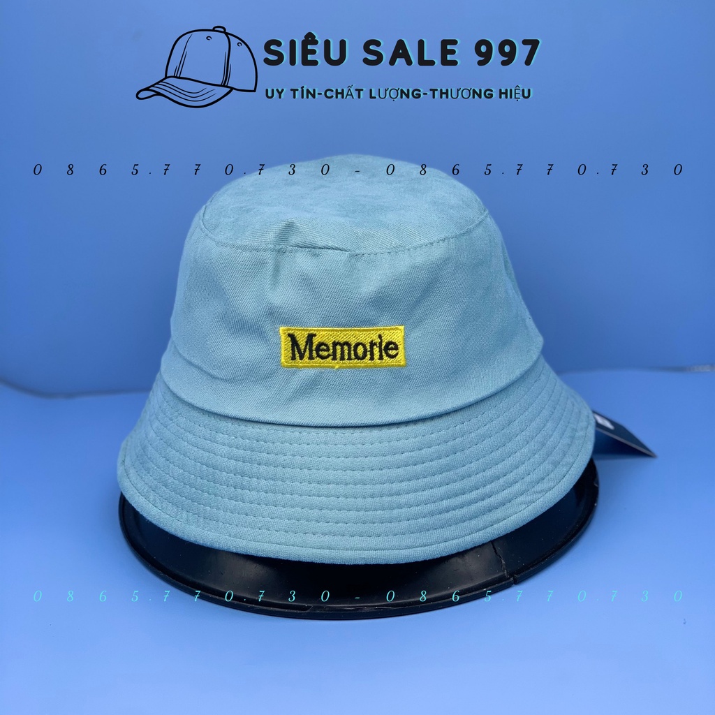 MŨ BUKCET MEMORIE NHUNG MỊN - NÓN RỘNG VÀNH THÊU LOGO FORM CHUẨN ĐẸP THỜI TRANG NAM NỮ
