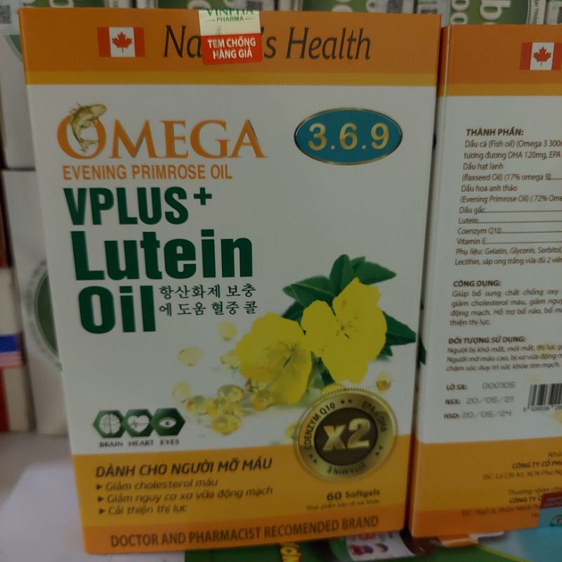 [HÀNG CHÍNH HÃNG] Viên Uống Giảm Cholesterol, Tăng Cường Thị Lực, Chống Lão Hoá  OMEGA 3-6-9 Hộp 60 Viên.