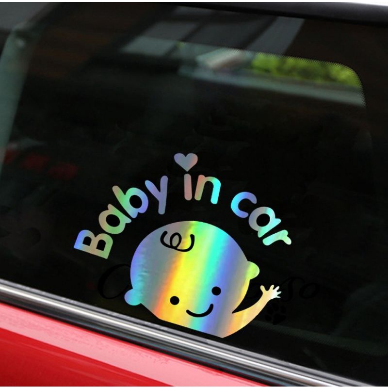 Tem decal dán xe hơi xe ô tô BABY IN CAR, BABY ON BROAD