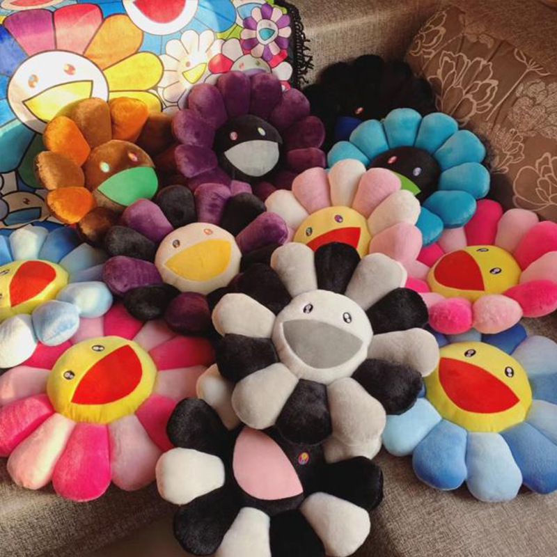 40cm Takashi Murakami Rainbow Flower Pillow Plush Colorful Stuffed Gift