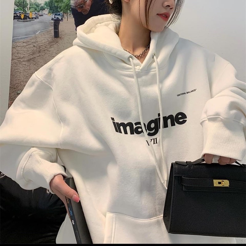 Áo Hoodie “ imagine “ chất Nỉ Bông mịn ấm form rộng Unisex Nam/ Nữ [Ảnh thât bởi Chilif] | BigBuy360 - bigbuy360.vn