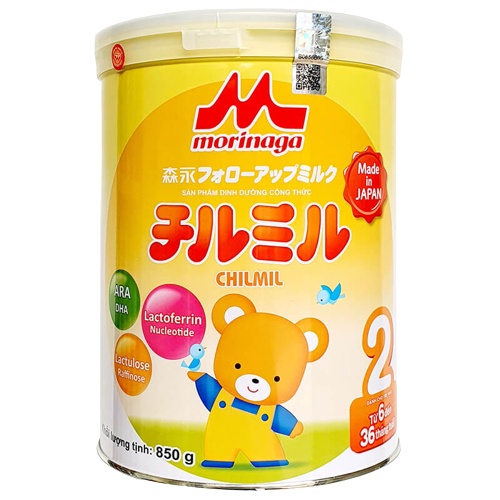 Sữa bột Morinaga Hagukumi mẫu mới step 1,2 850g lon thiếc