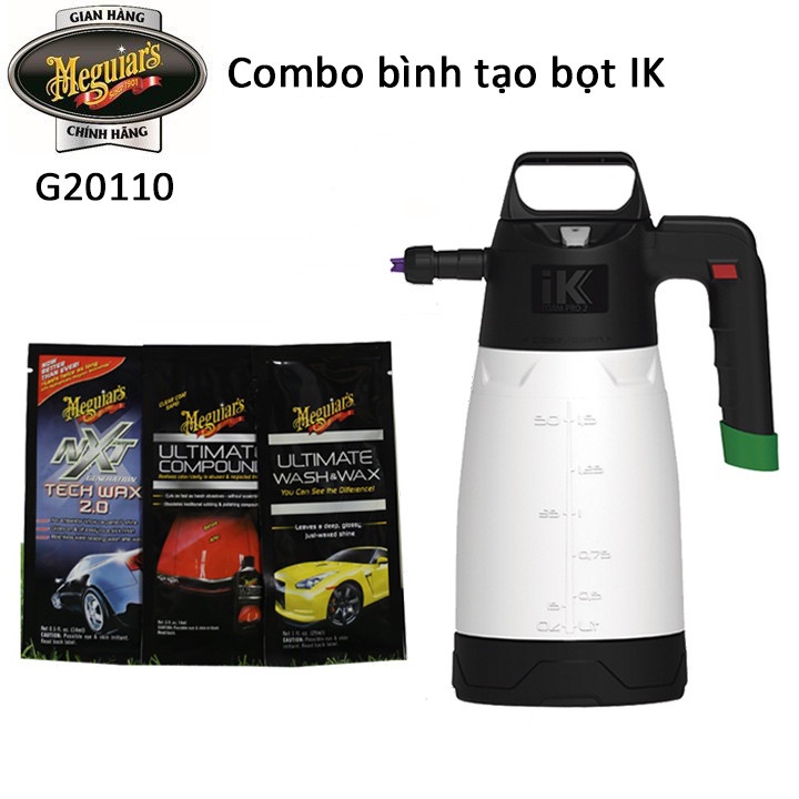 Meguiar's Combo bình tạo bọt IK và 3 mẫu dùng thử chăm sóc xe ô tô - G20110