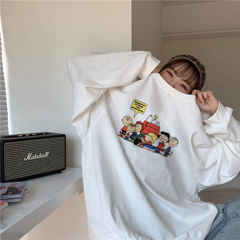 Áo Nỉ Form Rộng Dài Tay Phong Cách Hàn Quốc Dành Cho Nữ | BigBuy360 - bigbuy360.vn