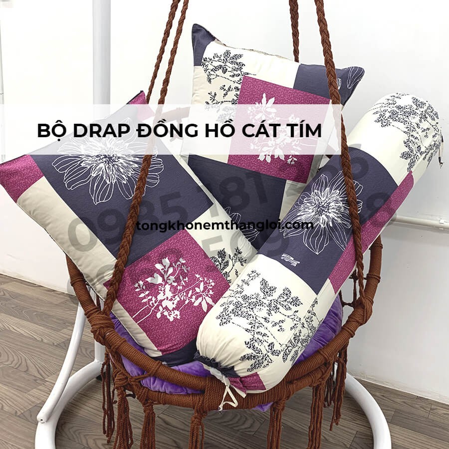 [Ảnh Thật] Đồng Hồ Cát Tím - Bộ Drap Cotton 4 món Thắng Lợi Chính Hãng