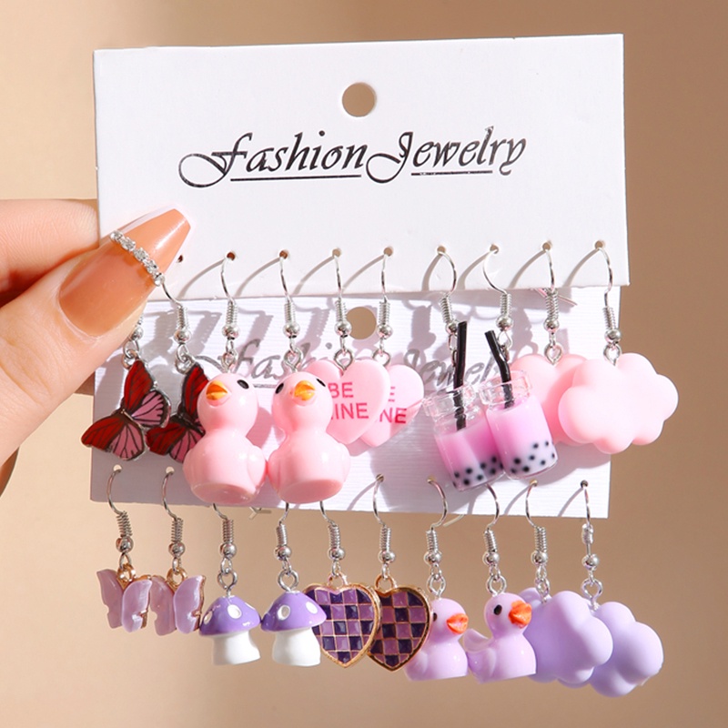 Set bông tai nữ AY kiểu dáng đa dạng nhiều màu thời trang cho nữ
