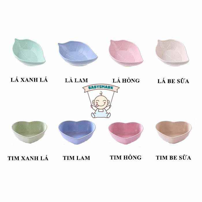 Chén ăn dặm, bát ăn dặm lúa mạch kiểu nhật mini dành cho bé từ 5 tháng tuổi trở lên tập ăn dặm