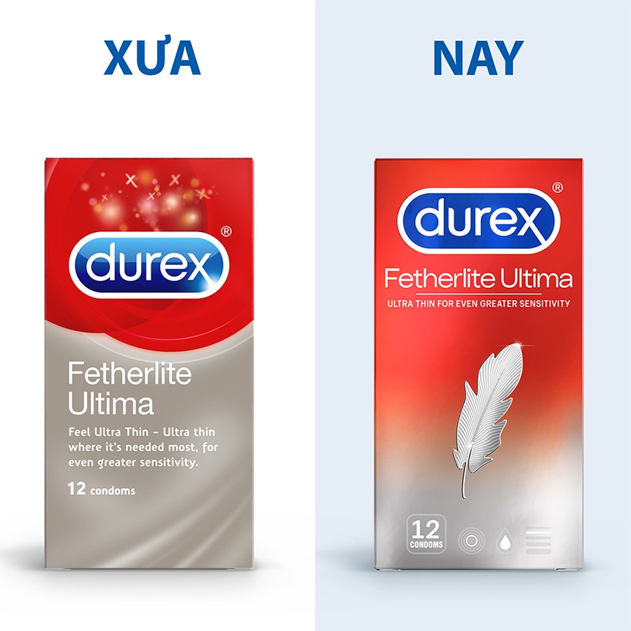 [MẪU MỚI] Bao cao susiêu mỏng chân thật Durex fetherlite (che tên SP)