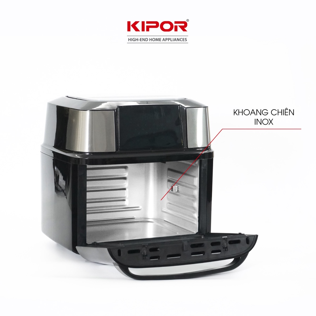 Nồi chiên không dầu KIPOR KP-AF656-18L-Điều khiển điện tử RAPID AIR-Chất liệu inox304-Bảo hành tại nhà 12 tháng