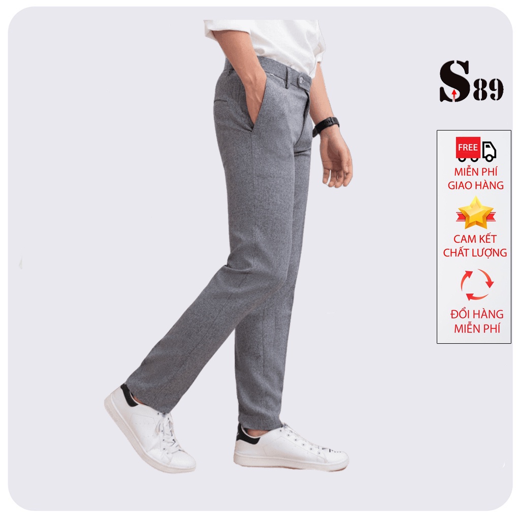 Quần tây (âu) nam hàn quốc màu xám tiêu Tmax form dáng slim fit ống côn