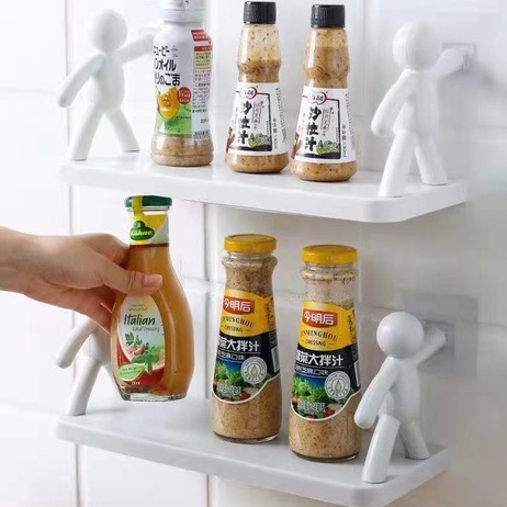 Kệ treo tường đựng gia vị dụng cụ bếp kệ nhà tắm dán tường để đồ đa năng bằng sắt không cần khoan đục.