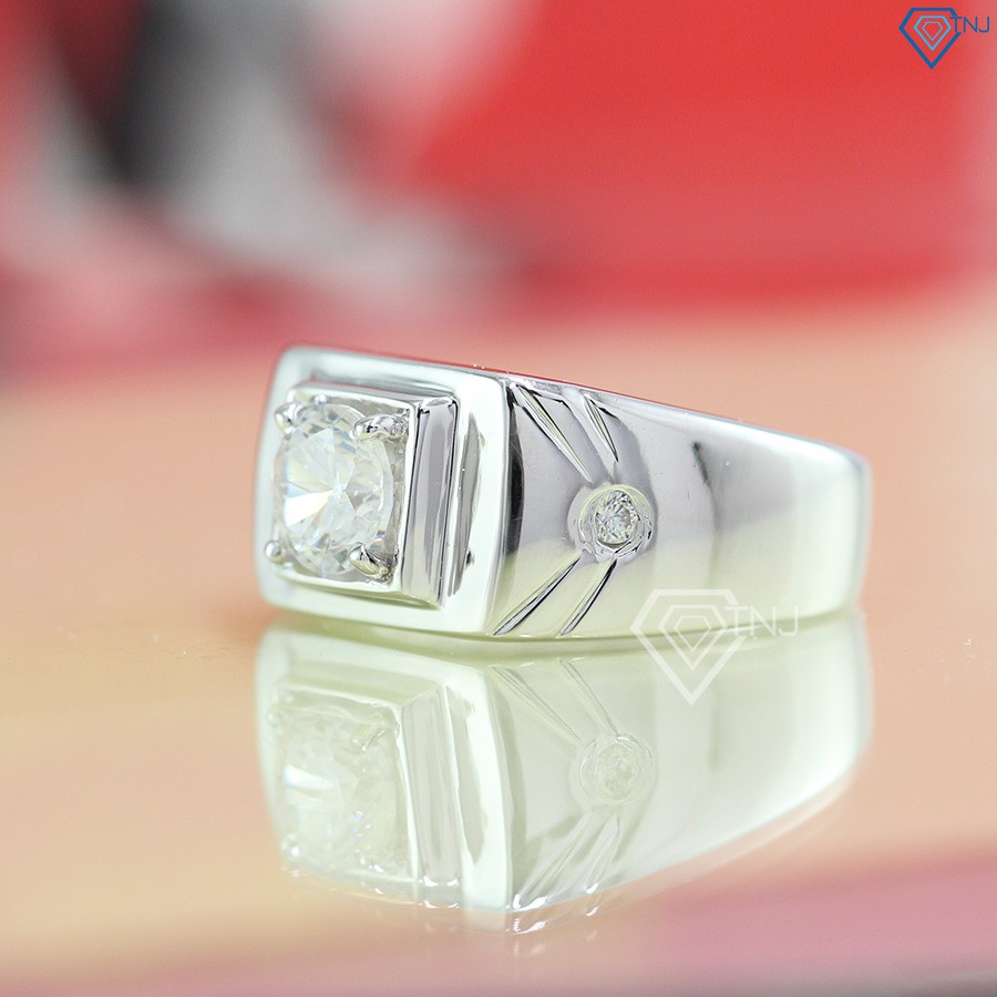 Nhẫn nam bạc 925 đẹp đính đá đơn giản NNA0075 Trang Sức TNJ