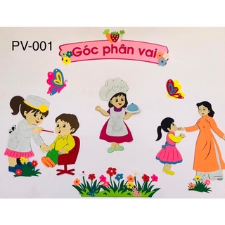 Tranh góc phân vai Trang trí lớp học mầm non