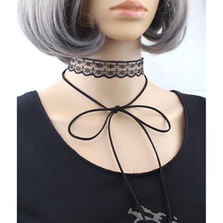 Dây chuyền chocker ren thắt nơ BERI (Đen) - DC013