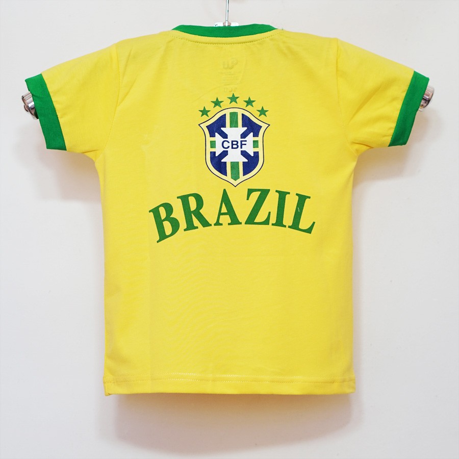 Cổ vũ bóng đá thế giới  bộ thun thể thao đội tuyển brazil  năng động cho bé trai