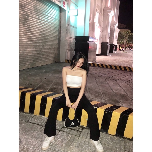 Full set áo ống + quần legging ống loe dáng dài siêu hack dáng