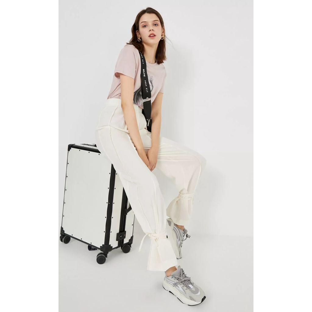 Vero Moda Quần Nữ Linen Thẳng Viền Cà Vạt Bằng Vải Lanh - Quần dài nữ 3203PL003