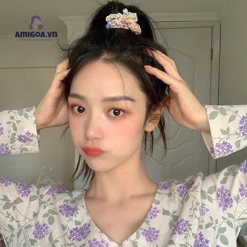 ✨✨ Set 3 dây buộc tóc vải lưới in hoa phong cách Hàn Quốc thời trang mới