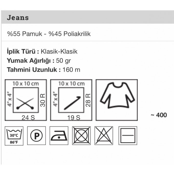 Len JEANS Hãng YarnArt (Màu 65-91)