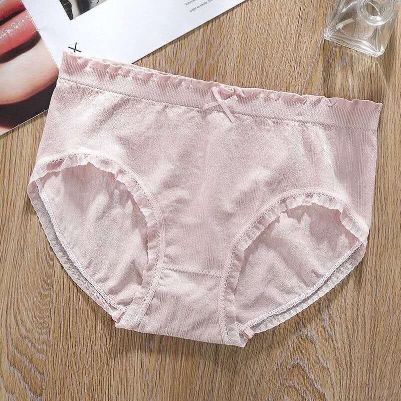 Bộ 4 Quần Lót Cotton Lưng Vừa Thoáng Khí Gợi Cảm Cho Nữ