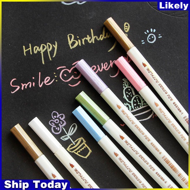 ly Single Metal Color Marker Pen Watercolor Notes Pen Photo Album Sign Brush for Sketch Drawing Coloring